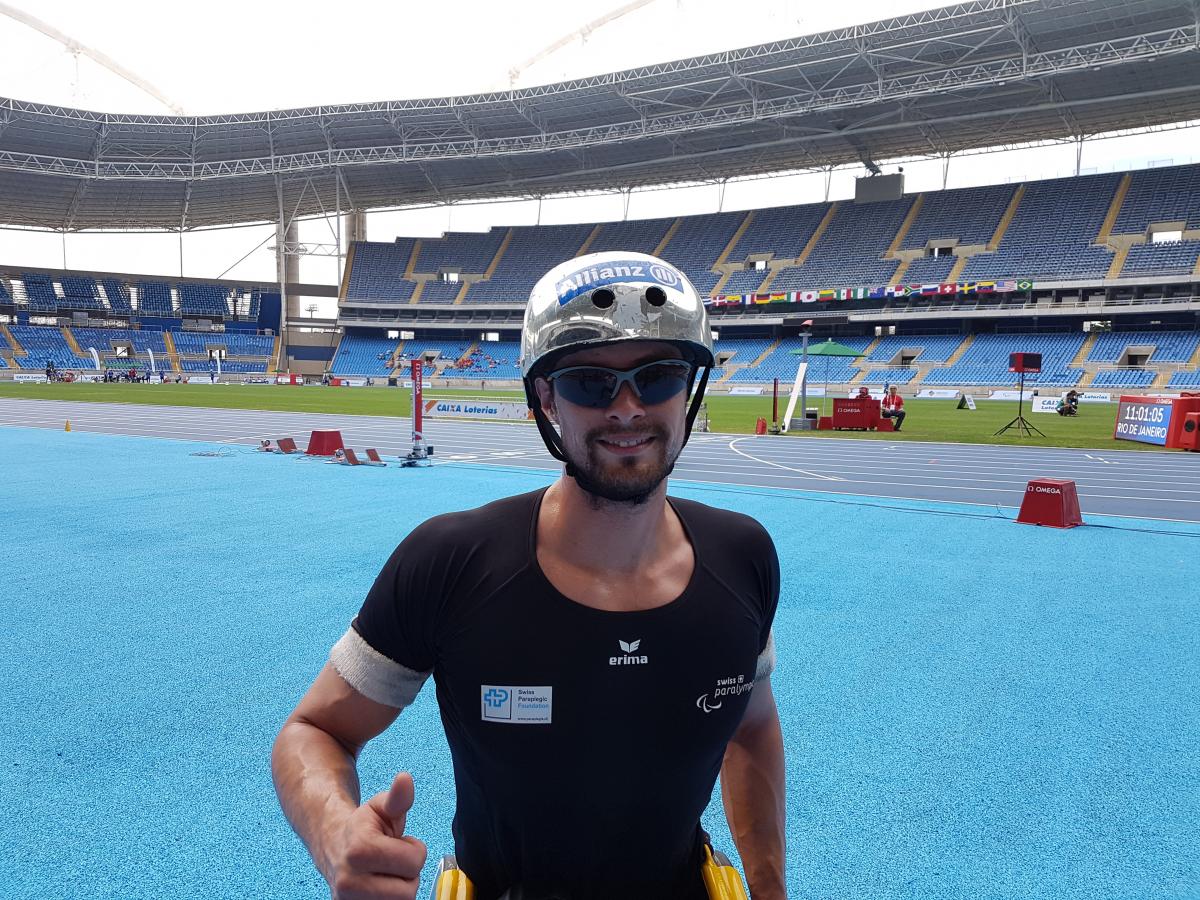 Switzerland's Marcel Hug after competing in the Rio 2016 test event in May.