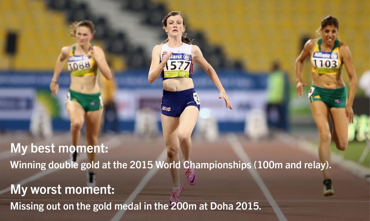 Three women in a track, running