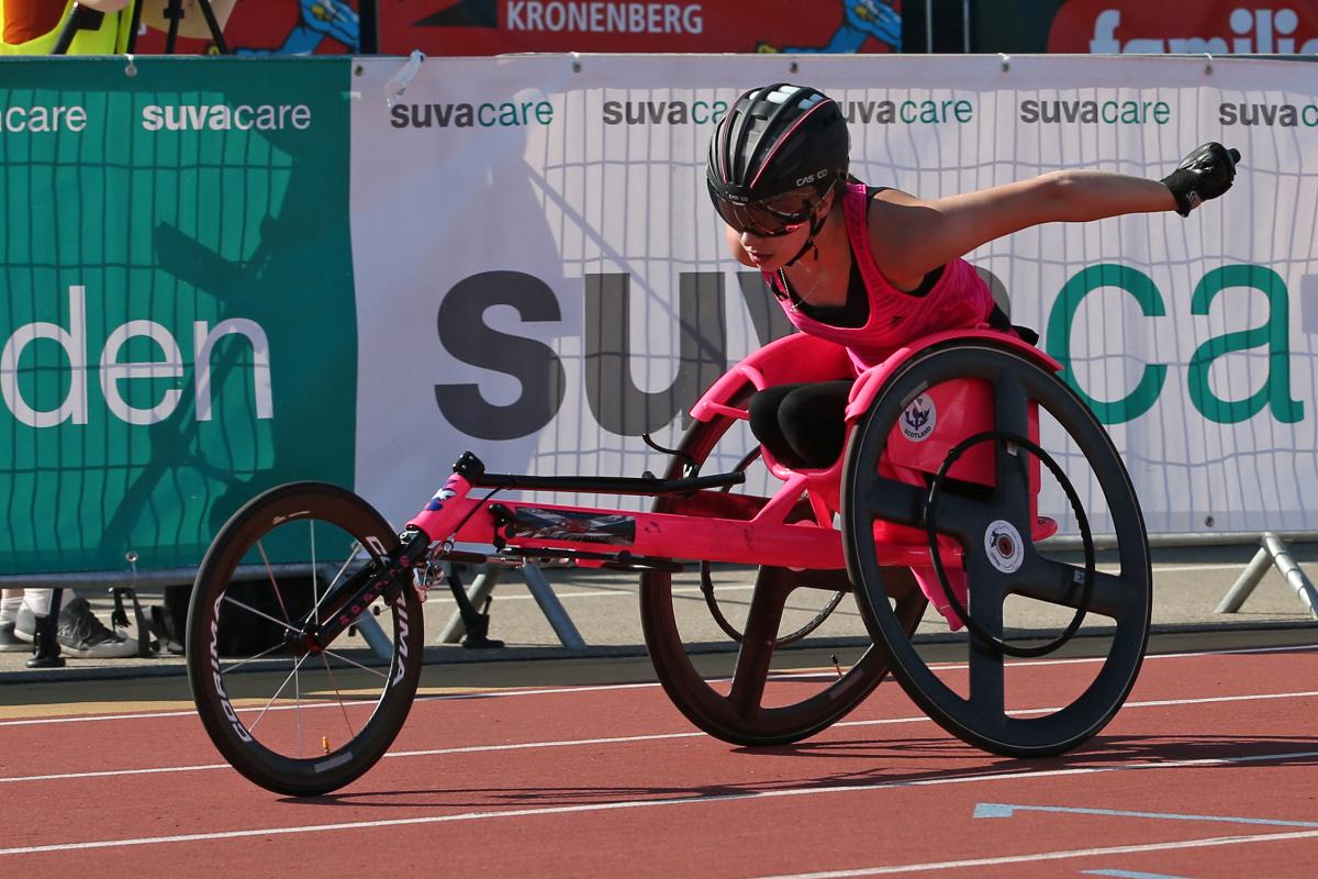 Great Britain's Shelby Watson in action at the 2016 IPC Athletics Grand Prix in Nottwil, Switzerland.