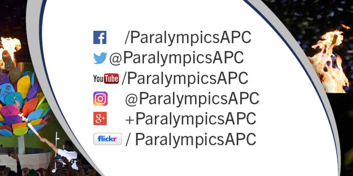 Graphic with social network logos and the text ParalympicsAPC