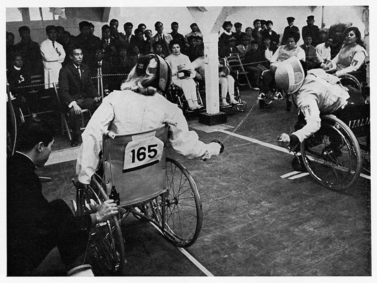 Wheelchair fencing at the Tokyo 1964 Paralympic Games. Wheelchair fencing at the Tokyo 1964 Paralympic Games.