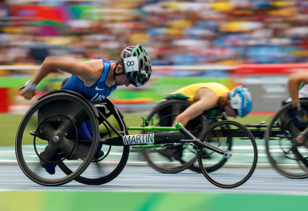  Raymond Martin USA in the Men's 100m - T52 Round 1 at the Rio 2016 Paralympic Games.