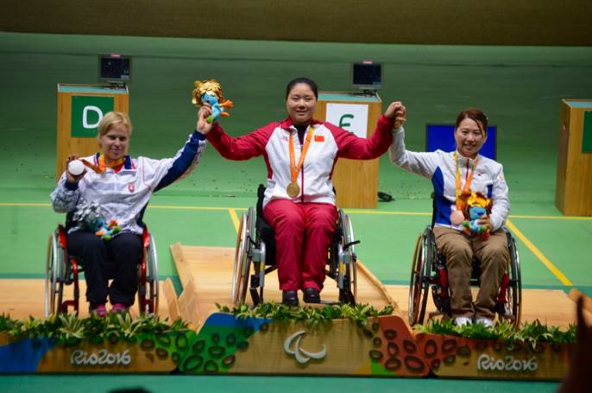 Gold medallist Cuiping Zhang at Rio 2016 Gold medallist Cuiping Zhang at Rio 2016