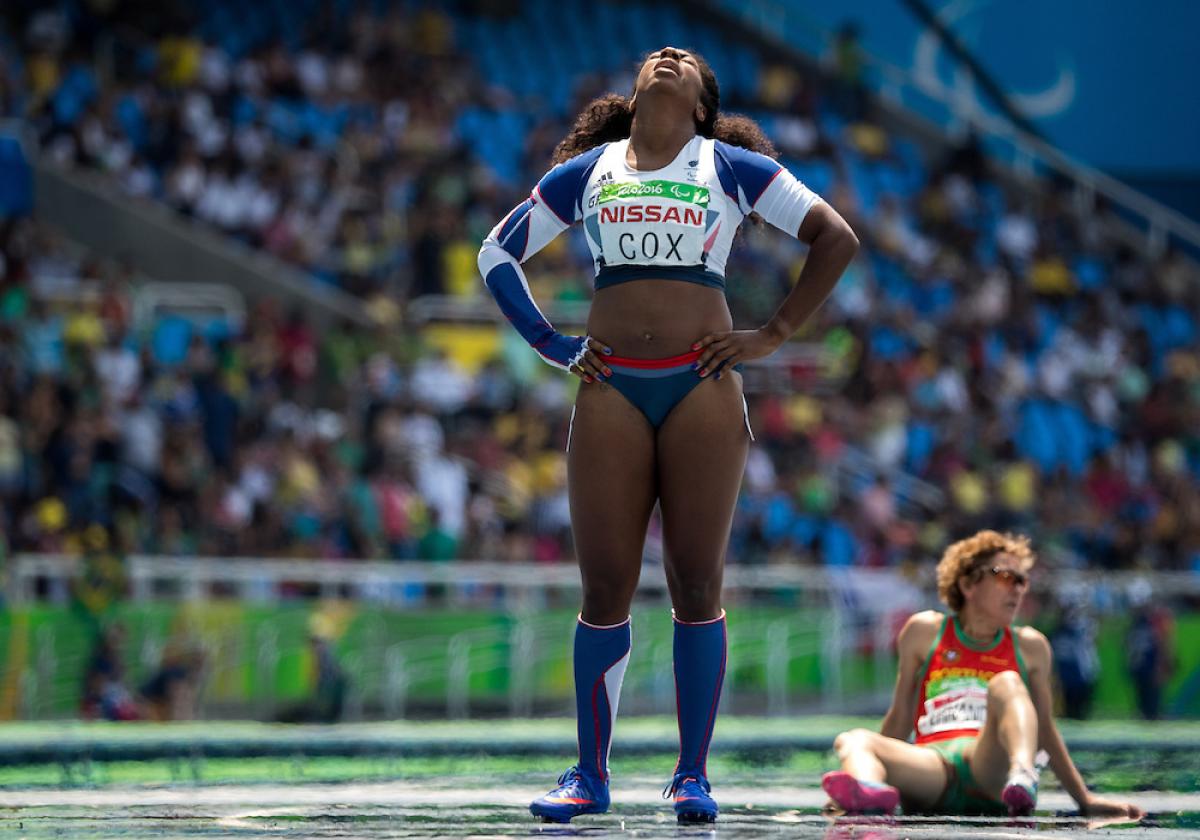 Kadeena Cox after winning her race