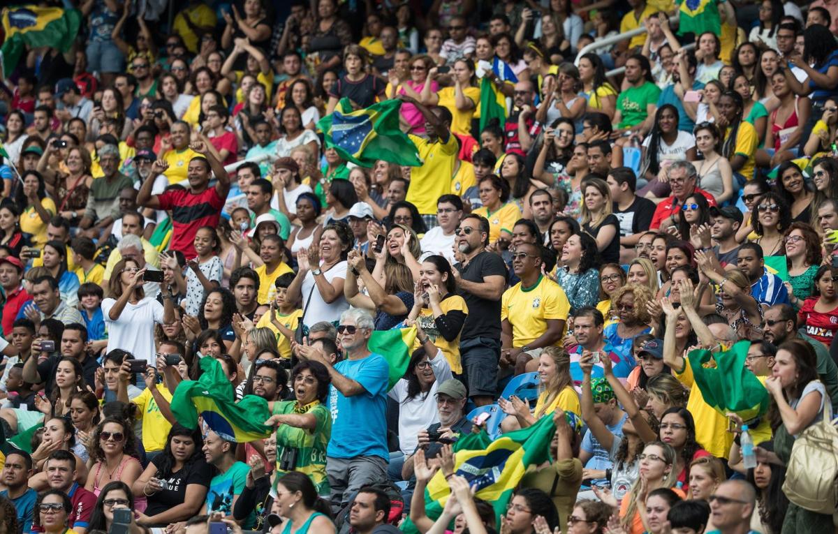 Rio 2016 - People - Fans Fans cheering for Brazil at the Rio 2016 Paralympic Games.