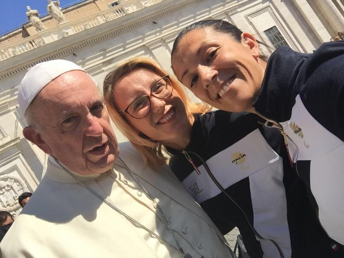 Pope Francis with Italian Paralympians