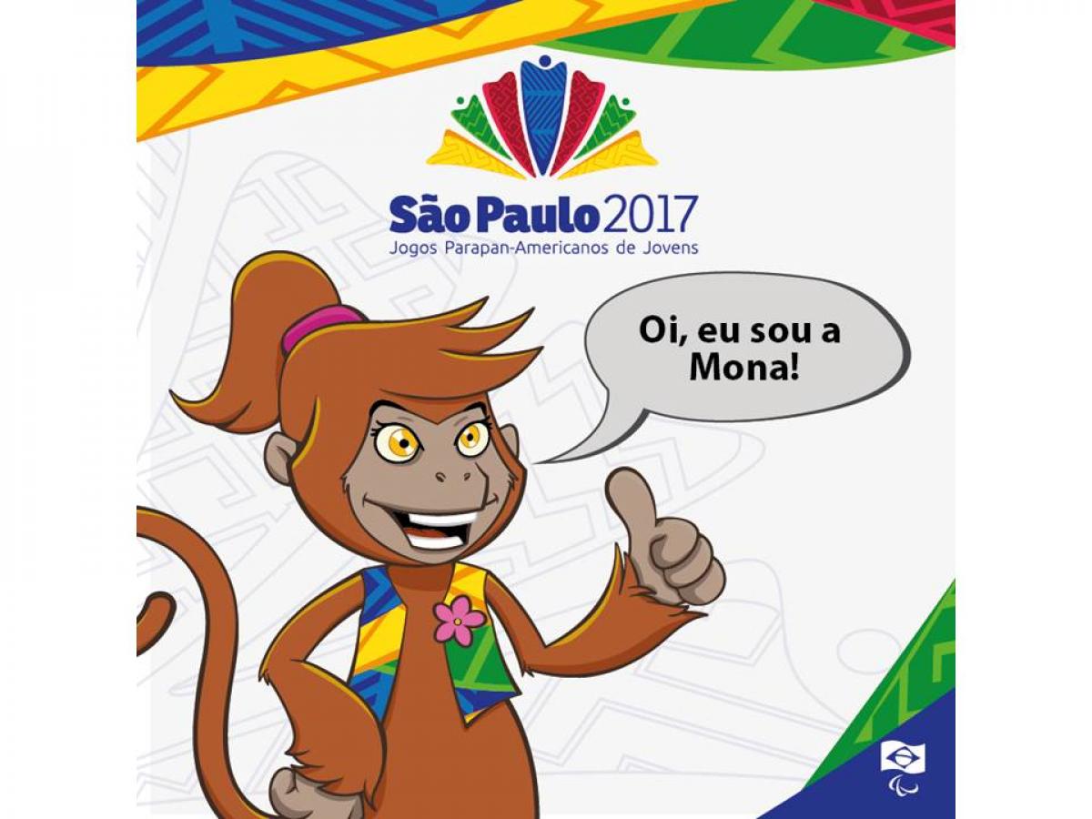 Mona, the official mascot of Sao Paulo 2017