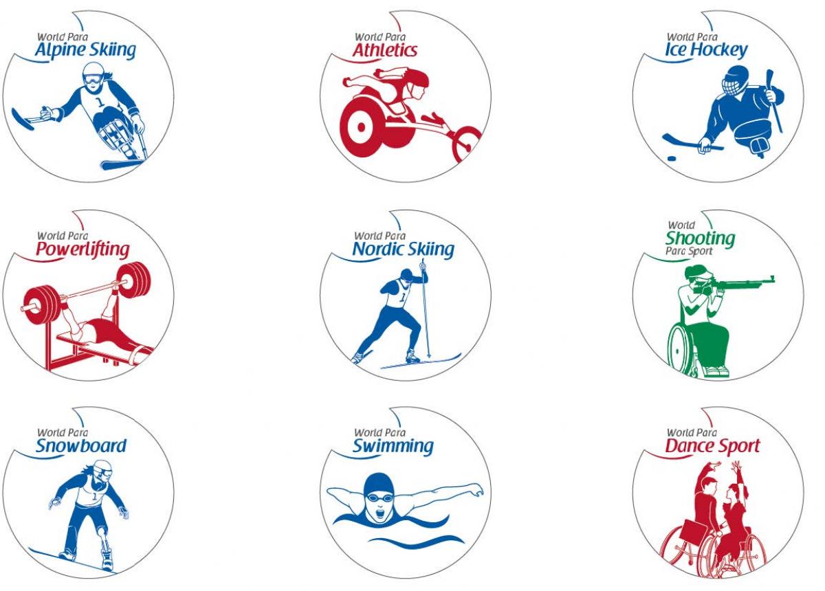 New logos of the sports governed by the IPC
