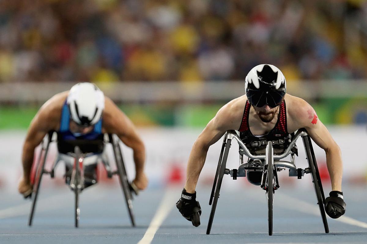 Brent Lakatos - Rio 2016 Brent Lakatos of Canada competes in the men's 400 meter T53 at Olympic Stadium during day 3 of the Rio 2016 Paralympic Games