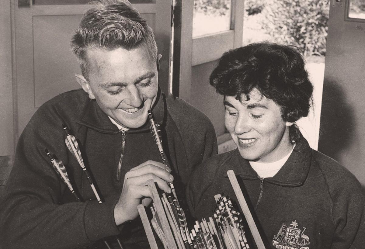 Ross Sutton - archery - Australia A smiling couple on a black and white picture