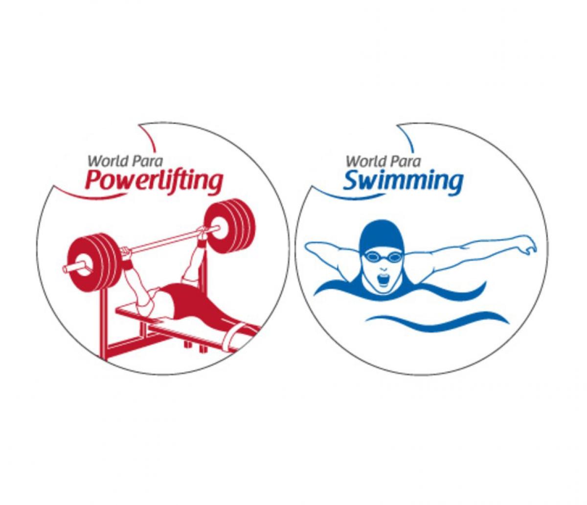 Para powerlifting and Para swimming - logo collage