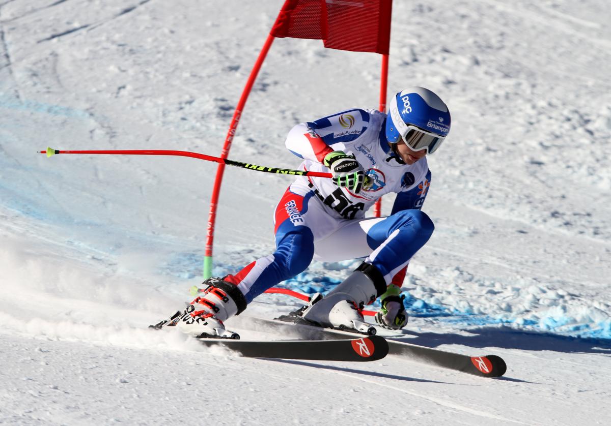 Skier Arthur Bauchet on the slopes