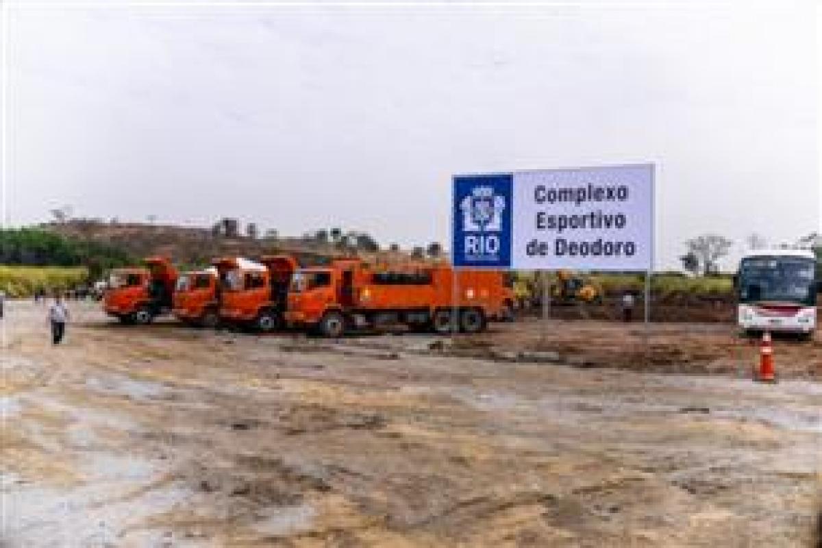 Trucks and diggers have moved in to start work on Deodoro Olympic Park