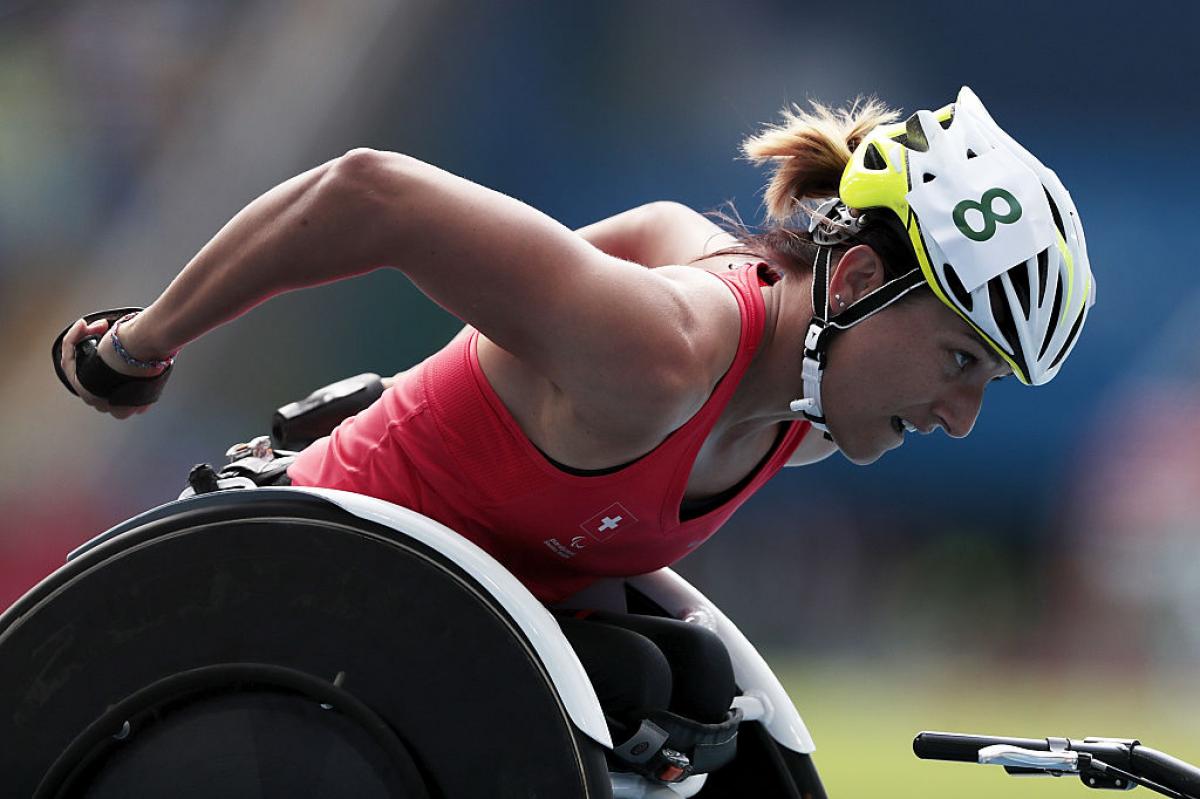 Manuela Schaer of Switzerland Manuela Schaer of Switzerland competes in the 800 meter - T54 Round 1 at the Rio 2016 Paralympic Games.