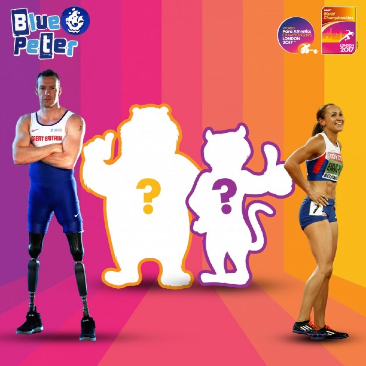 Mascot design competition - London 2017 Para Athletics World Championships A male athlete with prosthetic legs and a female athlete