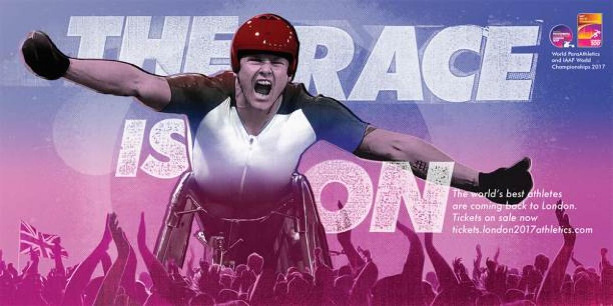 David Weir - Ticket announcement London 2017 Graphic with wheelchair racer