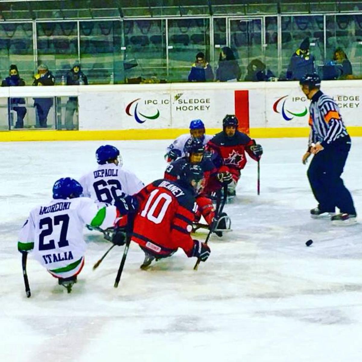 Torino International Tournament 2017 - Italy v Canada Para ice hockey players on the ice