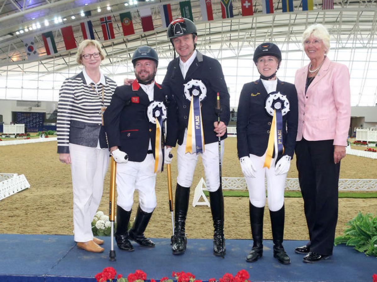 Lee Pearson, Pepo Puch and Alena Rosenburg Lee Pearson, Pepo Puch and Alena Rosenburg at the 2017 Al Shaqab competition in Doha, Qatar.