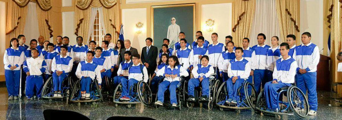 Team El Salvador with the President