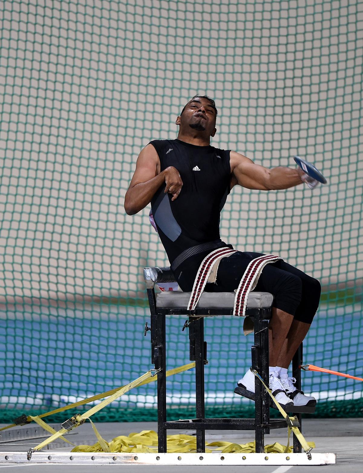 Hani Alnakhli of Saudi Arabia competes in discus during the World Para Athletics Grand Prix in March 2017 in Dubai, United Arab Emirates.