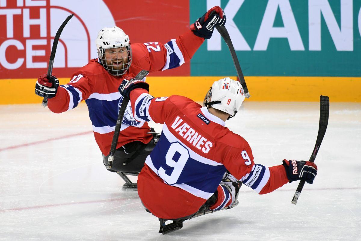 Jan Roger Klakegg from Norway after his game-winning goal against Italy.