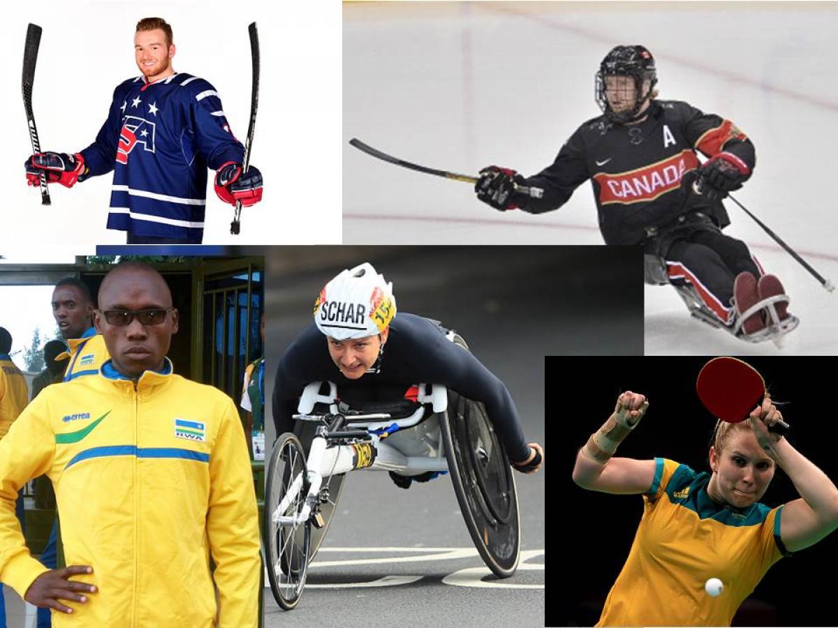 Collage of the five nominated athletes of the month