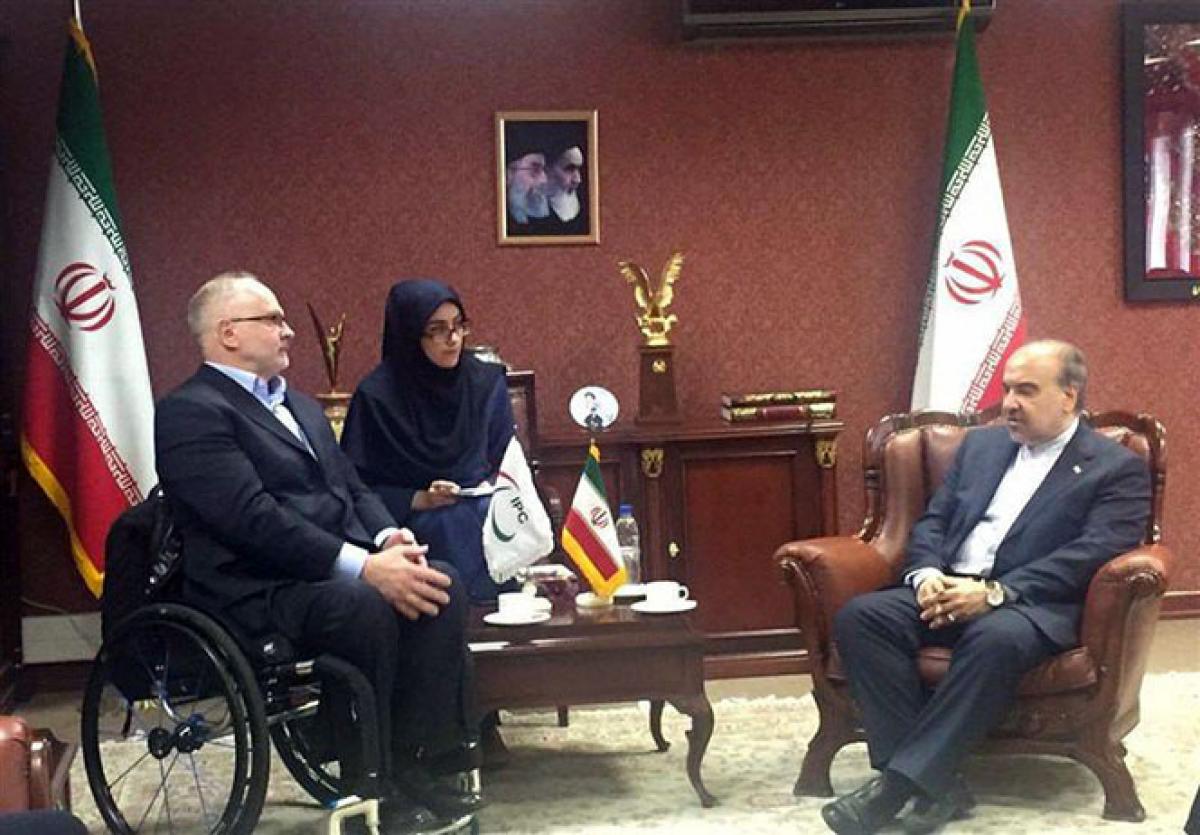 IPC President Sir Philip Craven meets with Iranian Minister of Sports and Youth Affairs Masoud Soltanifar.