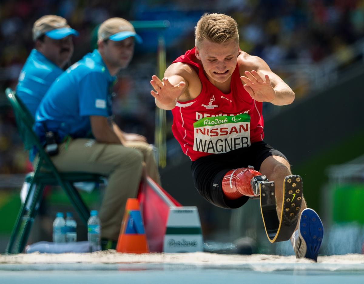 Daniel Wagner competing in the men´s long jump T42 at the Rio 2016 Paralympics.