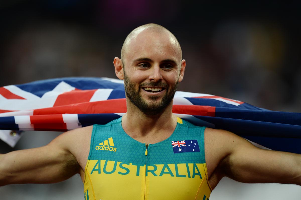 Scott Reardon Australia's Scott Reardon celebrates winning the men's 100m T42 final during the World Para Athletics Championships London 2017.