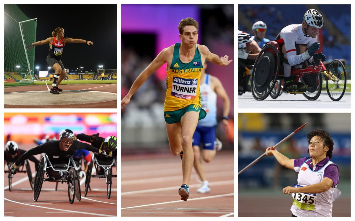 London 2017 - Day 8 Preview - collage five para athletes compete in their sports
