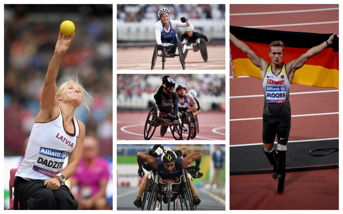London 2017 top 5 medallists - collage Para athletes celebrate winning their events