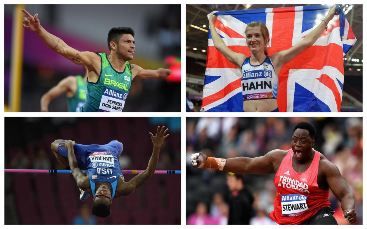 July record breakers - collage four para athletes celebrate winning their events