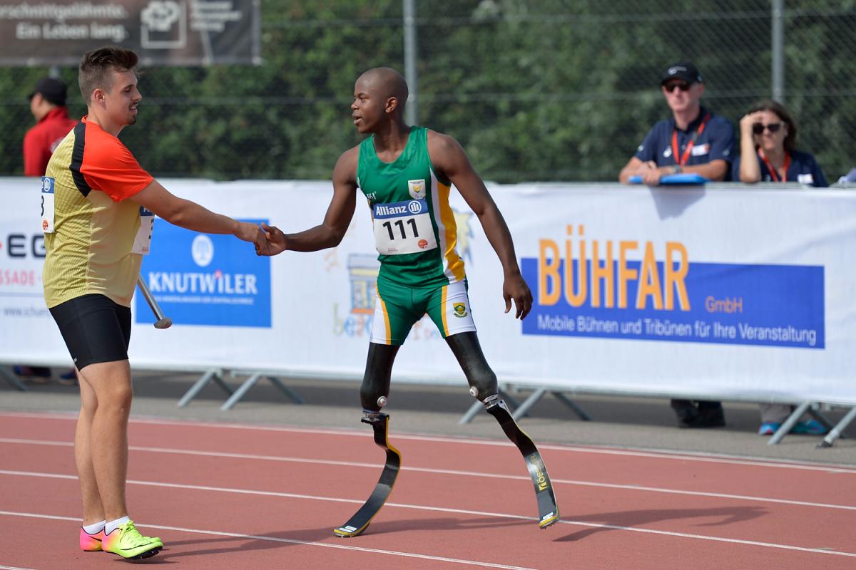 South Africa's Ntando Mahlangu Man in double blades sprints