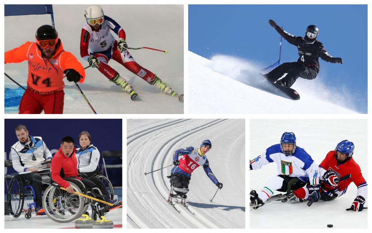 PyeongChang 2018 collage winter Para athletes compete at snowboarding, skiing, ice hockey and curling