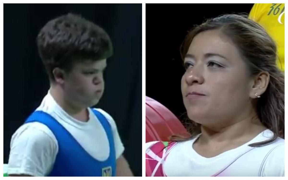 two female powerlifters prepare to lift