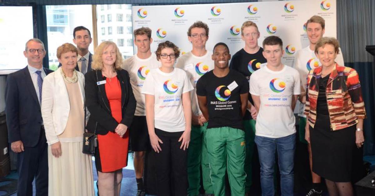 INAS Global Games - two years to go A group of people smile for the camera