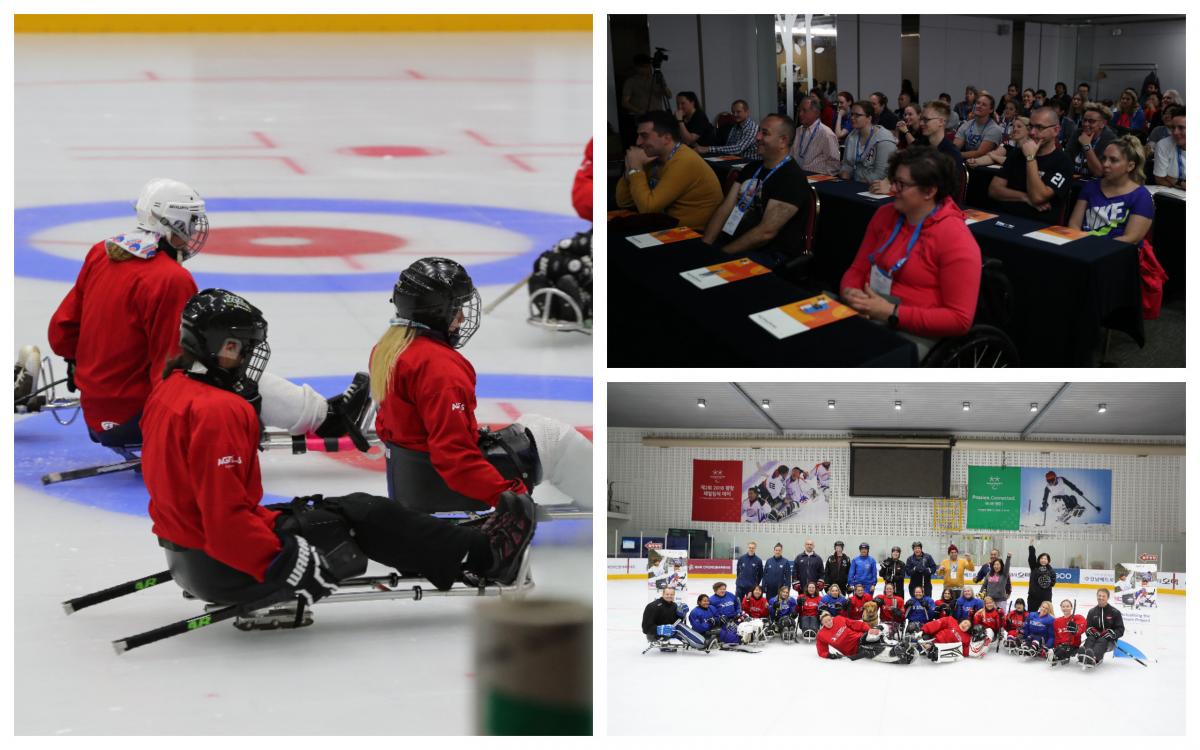 Actualising the Dream workshop - South Korea Para ice hockey workshop collage
