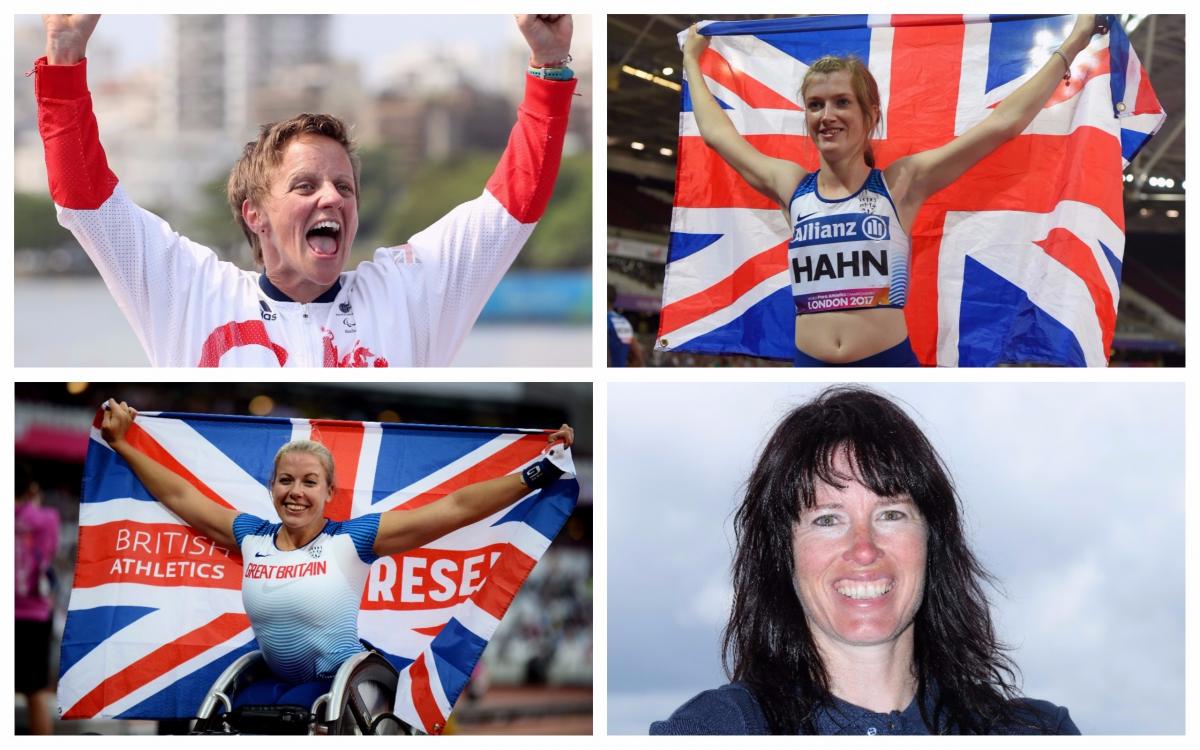 GB Sportswoman of the Year - collage four female Para athletes celebrating winning