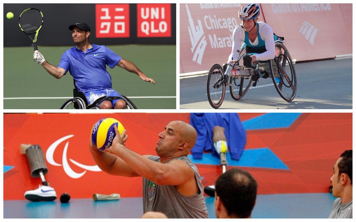 October's Americas AOTM - collage three Para athletes compete at their sports