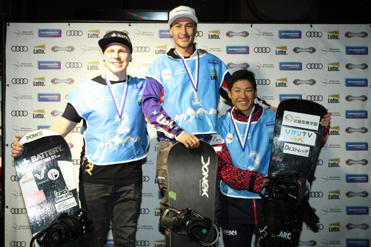 USA's Mike Shea wins men's banked slalom SB-LL2 at 2017 Landgraaf World Cup