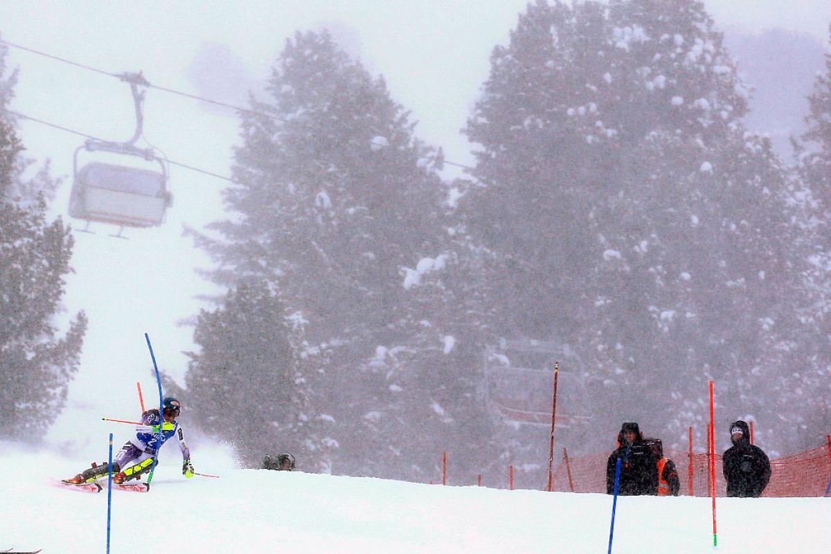 an alpine skiing slope 