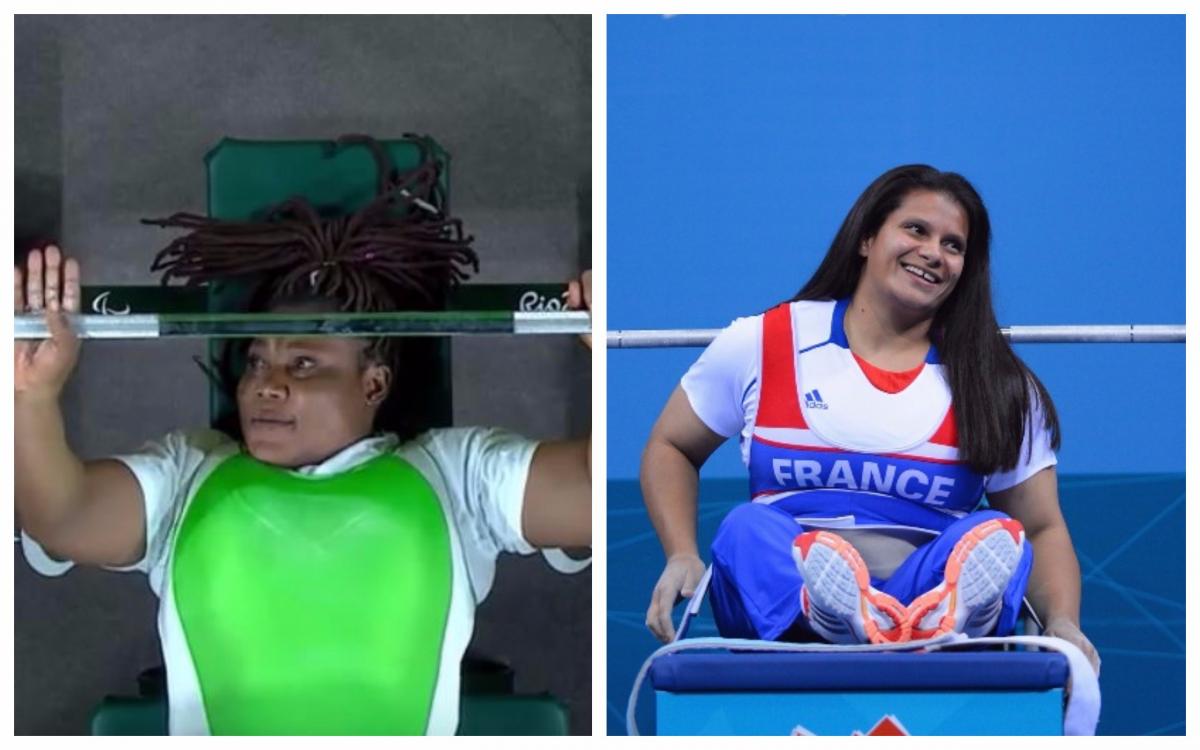 Ndidi Nwosu vs. Souhad Ghazouani two female Para powerlifters on the bench
