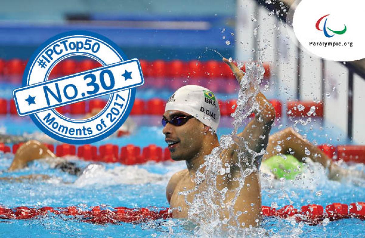 Top 50 Moments No 30 - Daniel Dias a male Para swimmer in the water
