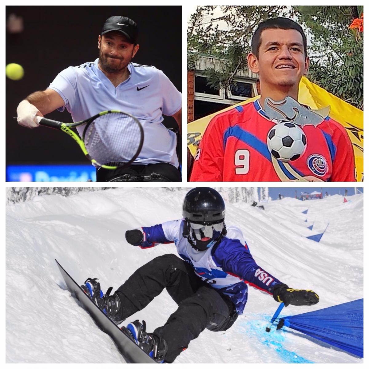 Collage of three athletes
