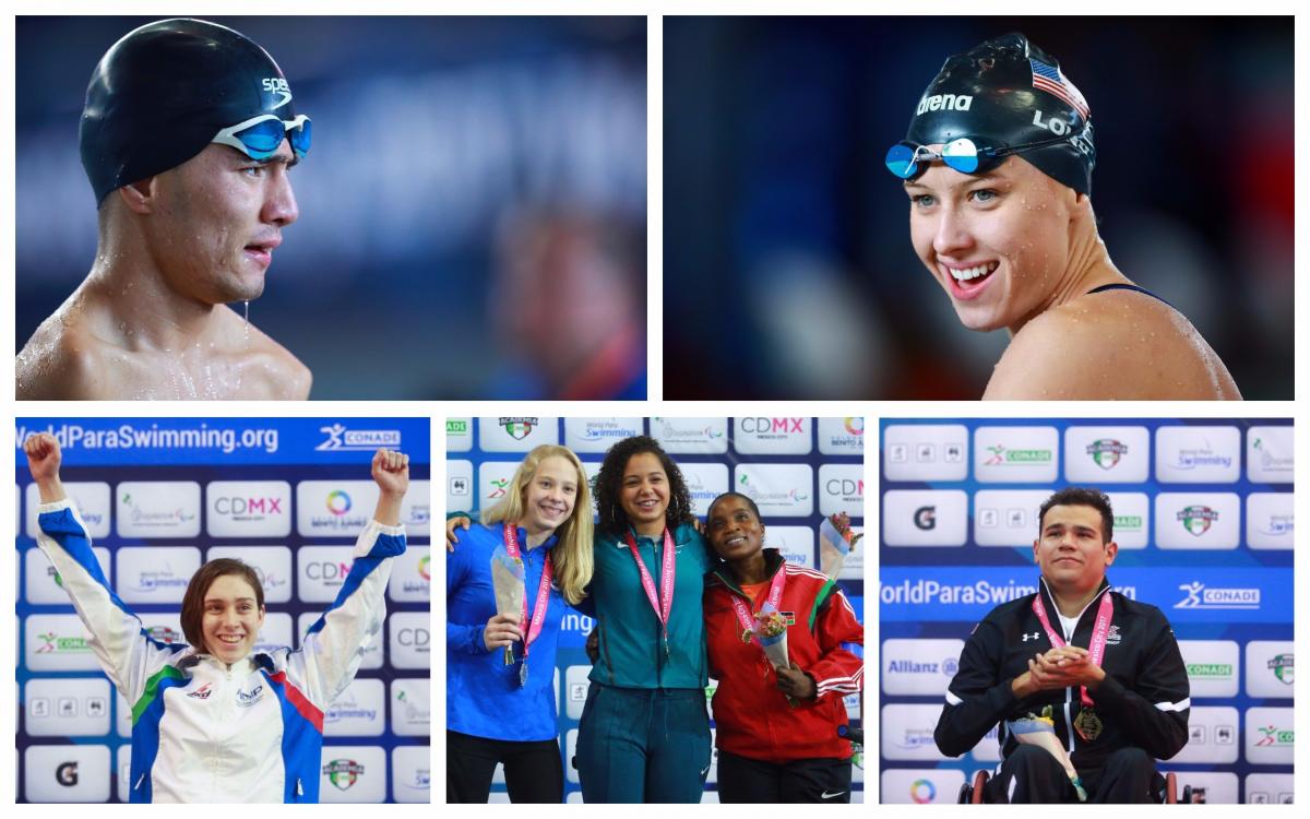 five Para swimmers celebrate their wins in and out of the pool