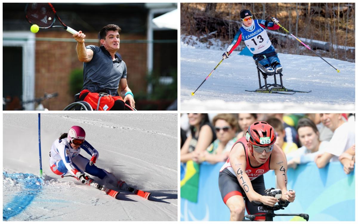 four Para athletes compete in skiing, tennis and triathlon
