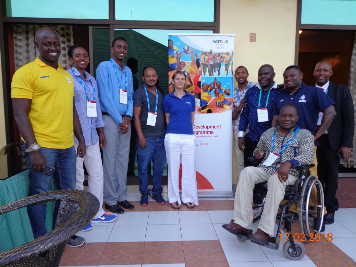 Leaders from NPCs Ethiopia, Kenya, Rwanda, Somalia, Tanzania and Uganda pose for a picture in Kigali, Rwanda