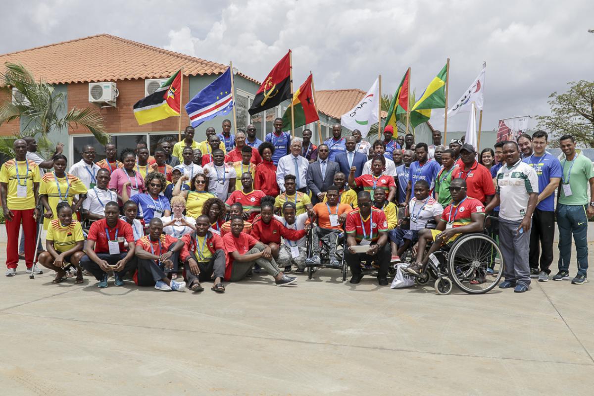 Para athletics and Para powerlifting training camp - Angola 2018 Around 50 participants of Agitos Foundation training camp pose for a group picture in Luanda, Angola