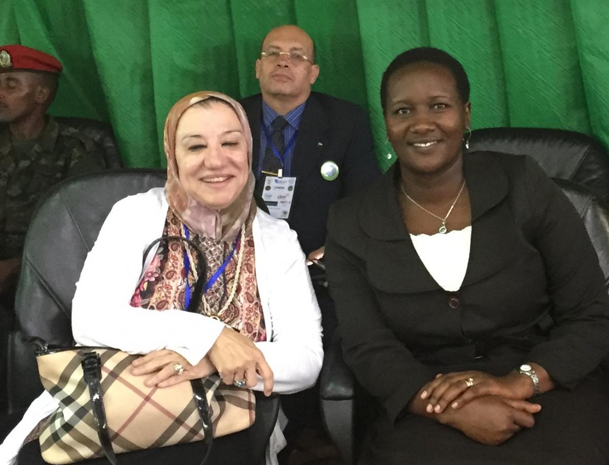 IWD Award - Dr Khattab two women smiling for the camera