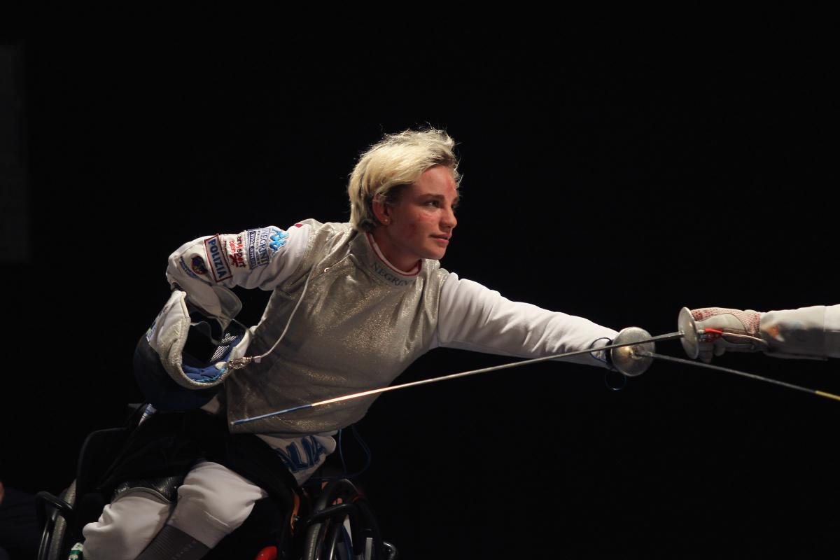 Beatrice Vio - Rome 2017 a female wheelchair fencer in action